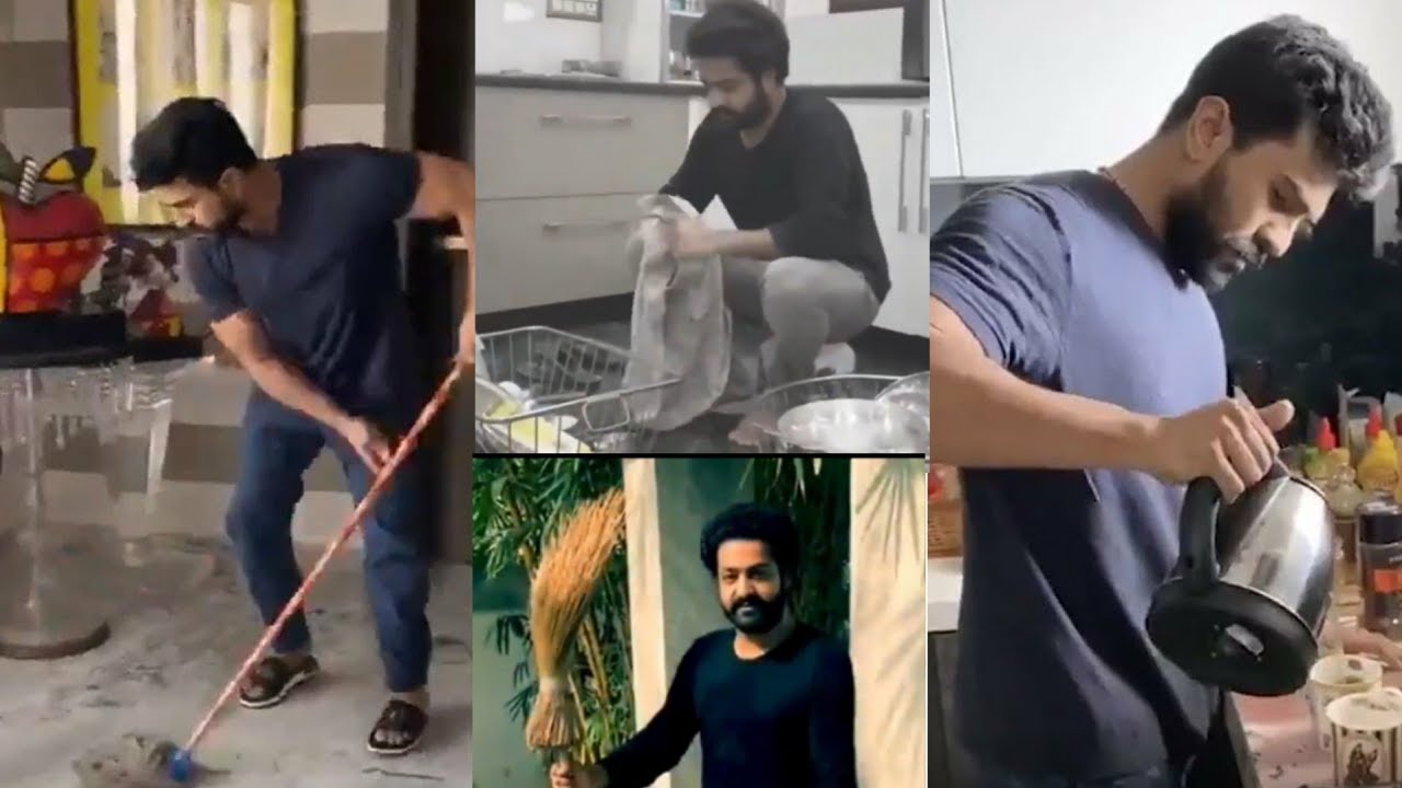 Ram Charan and NTR home cleaning video