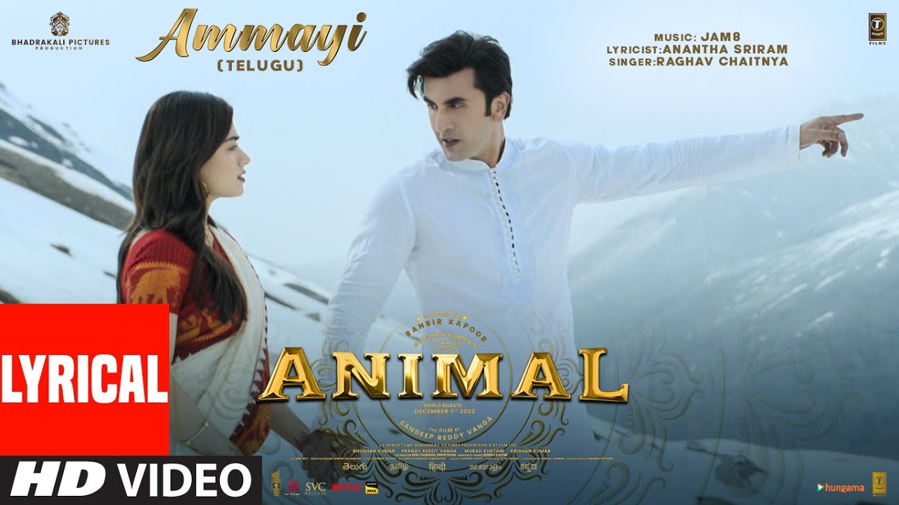 Ranbir Kapoor - Rashmika New Movie Song Lyrical Animal Movie song ammayai